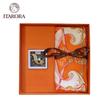 ITARORA Aurora 100% Mulberry Silk Scarf & Brooch Set