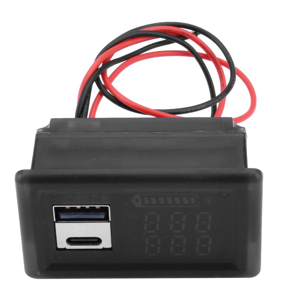 DC 9V 12V 24V Индикатор уровня заряда батареи Измеритель емкости литиевой батареи Тестер со светодиодным дисплеем Вольтметр Двойной USB