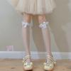 Japanese StyleJKMid-Calf Silk Stockings Women's Sweet Lace Calf Socks Summer Thin Bow Lolita Black Silk