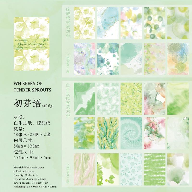 50pcs/lot Memo Pads Material Paper Flowing light reflects color Junk Journal diary Scrapbooking Background Decoration Paper