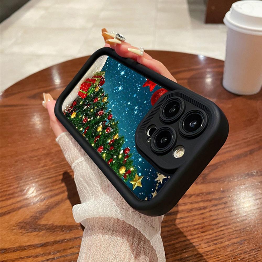 N117 Новогодние Счастливого Рождества арт Мягкие чехлы для телефонов Angel Eyes для iPhone 16 15 14 13 11 Pro Max 8 7 6s Plus 12 mini XR XS Max SE Противоударный чехол