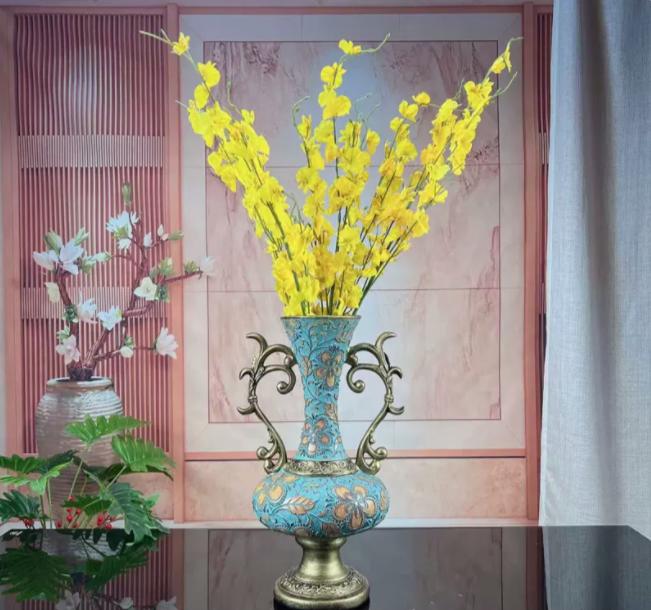 Европейская ретро смоляная ваза, украшение, декор для дома, гостиной, стола, искусственный цветочный горшок, орнаменты, поделки, магазин, отель, клуб, украшения