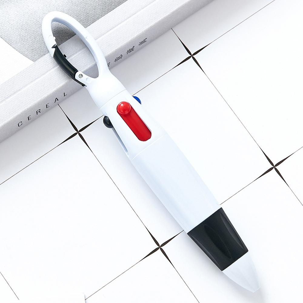 1pcs 4-Color Carabiner Buckle Pen Plastic Pocket Pen Portable Neutral Pen School Office