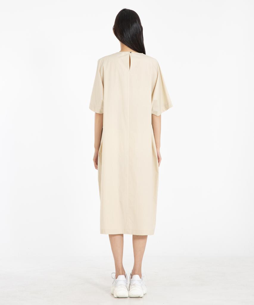 Row To Row Wrd043 Crispy Cotton Pocket Dress (Apricot)