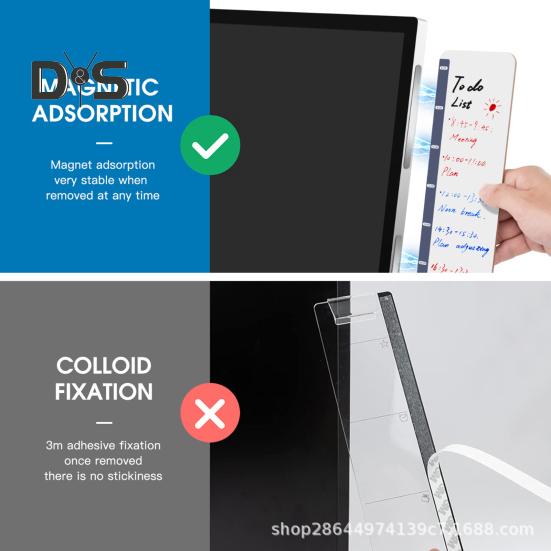 Компьютерная доска для сообщений, магнитный монитор, доска для заметок, держатель для липких заметок с самоклеящимися металлическими полосками, настольные аксессуары