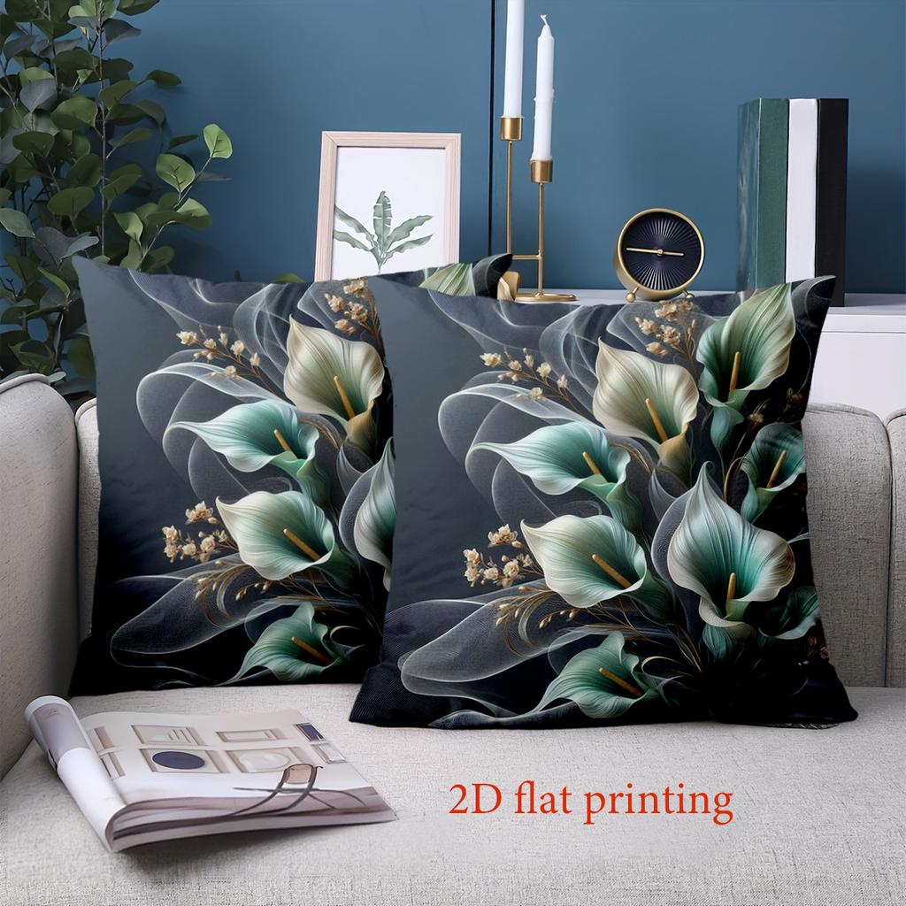 1 шт. Чехлы на подушки с цветочным 2D принтом для домашнего декора Полиэстеровая наволочка, декоративная наволочка для дивана, Подушка для изголовья