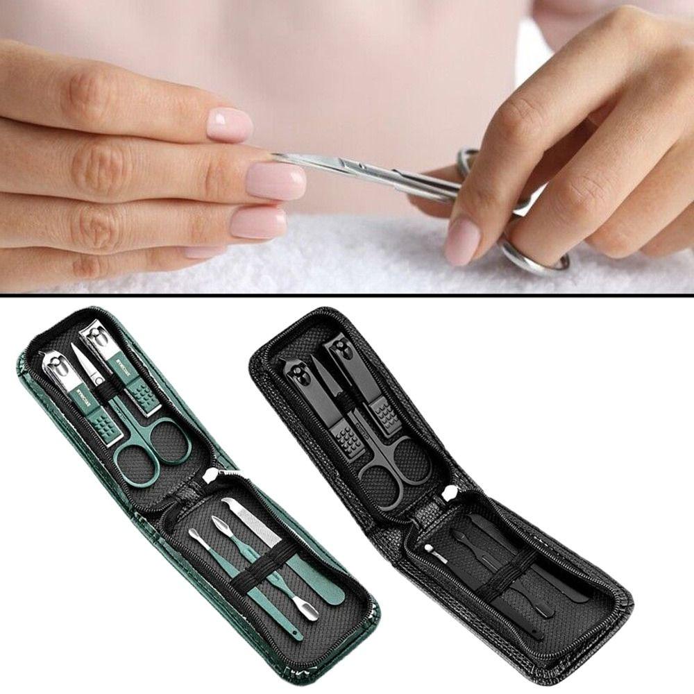 6Pcs/Set With Storage Bag Nail Clipper Pedicure Set Nail Care Tool High-quality Nail File  Women