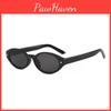 Vintage European Style Oval Cat Eye Sunglasses With Uv400 Protection For Fashionable Outdoor Wear
