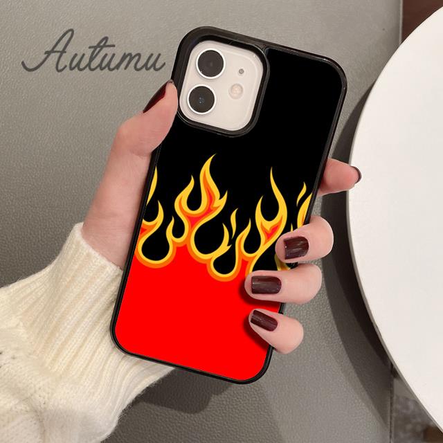 Трендовый чехол для телефона с пламенем для iPhone 11 12 13 14 Pro Max mini X XR XS SE 2020 5 6S 7 8 Plus Samsung Galaxy S21 S22 Чехол-накладка