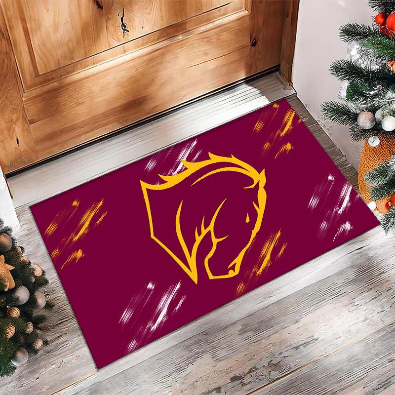 Коврик для пола с принтом Brisbane Broncos из кристаллического велюра, мягкий, противоскользящий, влаговпитывающий, для гостиной, спальни
