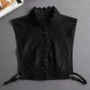 Fashion  Front Tie White Fake Collar for Women Stand Detachable Collar Fake Girls Vintage Lace Ladies False Blouse Collar