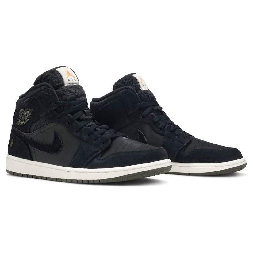 Jordan 1 Средний Черный Оливковый Холст BQ6579-001