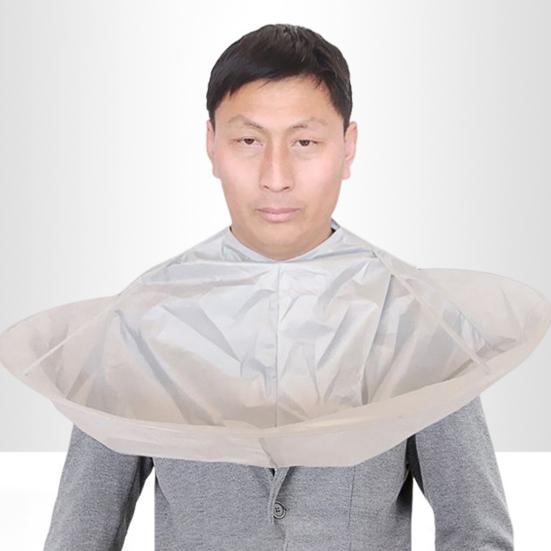 Adult Barber Cloak Silver-Gray Foldable Three-dimensional Haircut Cape Apron Combo for Professional Hair Styling