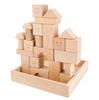 FlyCreat Wooden Building Blocks for Smile Educational Wooden Building 3D Finger Gift 2-Year-Olds - 23-Piece Set, Cubes, Toys, Blocks, Unpainted,