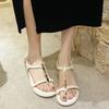 Summer New Casual Round Heel Buckle Sandals Fashionable Lightweight Round Toe Open Toe High Heels NO:8377-1