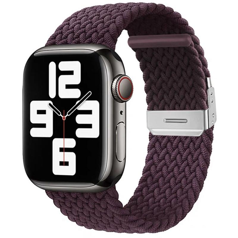 Nylon Fabric Band for Apple Watch Series 8 7 6 SE 5 4 3 38 40mm 42mm 44mm 41MM 45MM 49 Ultra Braided Solo Loop Strap for Iwatch