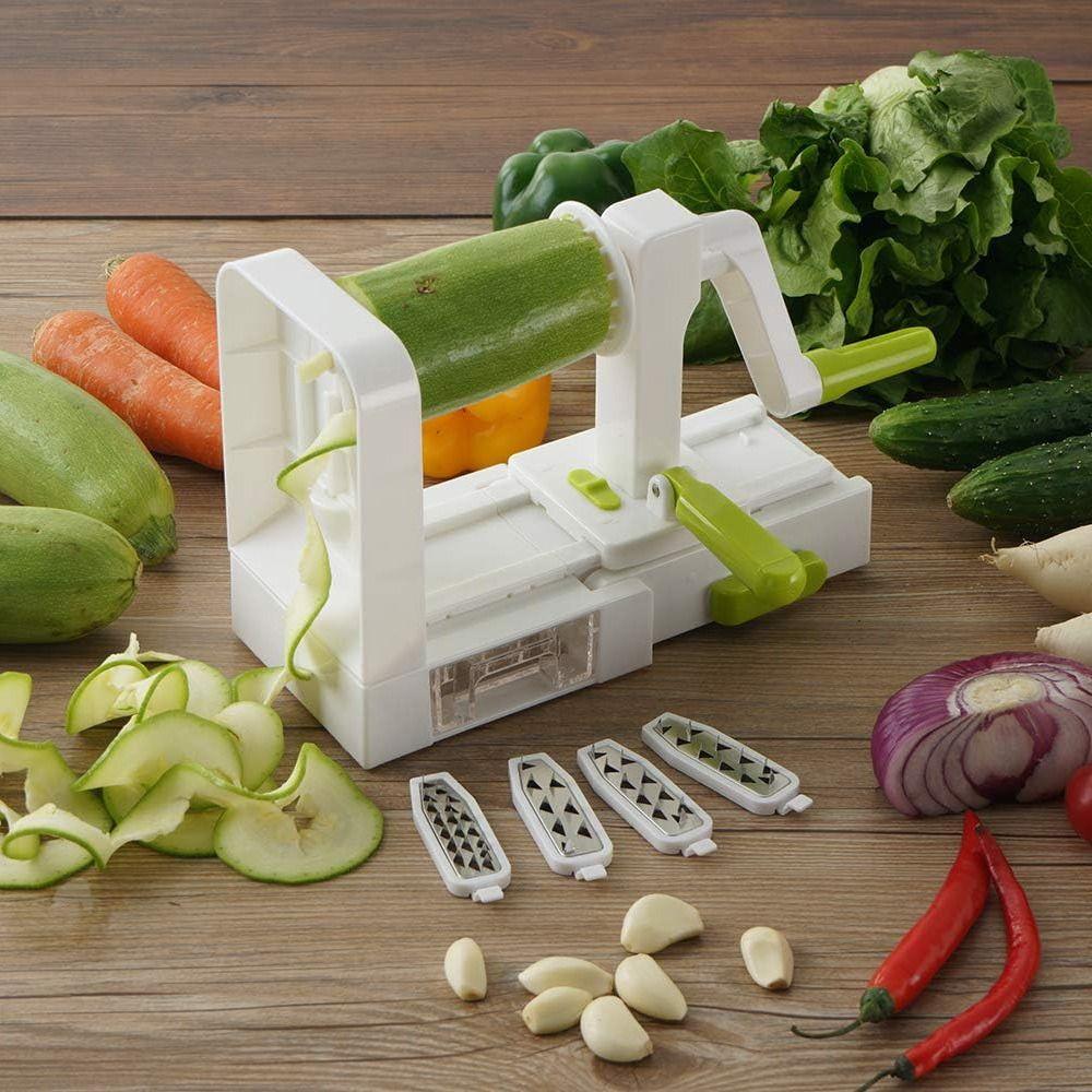 Multifunctional Hand Crank Grater 4 Blades Zucchini Noodle Maker Vegetable Spiralizer Potato