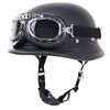 Motorcycle Helmet Leather Helmet Half Face Retro Moto Helmet Vintage Style Casco Casque sWith Goggles DOT
