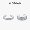 MODIAN Модные Панк Серьги-Каффы из Серебра 925 Пробы Сверкающие Прозрачные Цирконы Сверкающие Клипсы для Женщин Мужчин Унисекс Украшения
