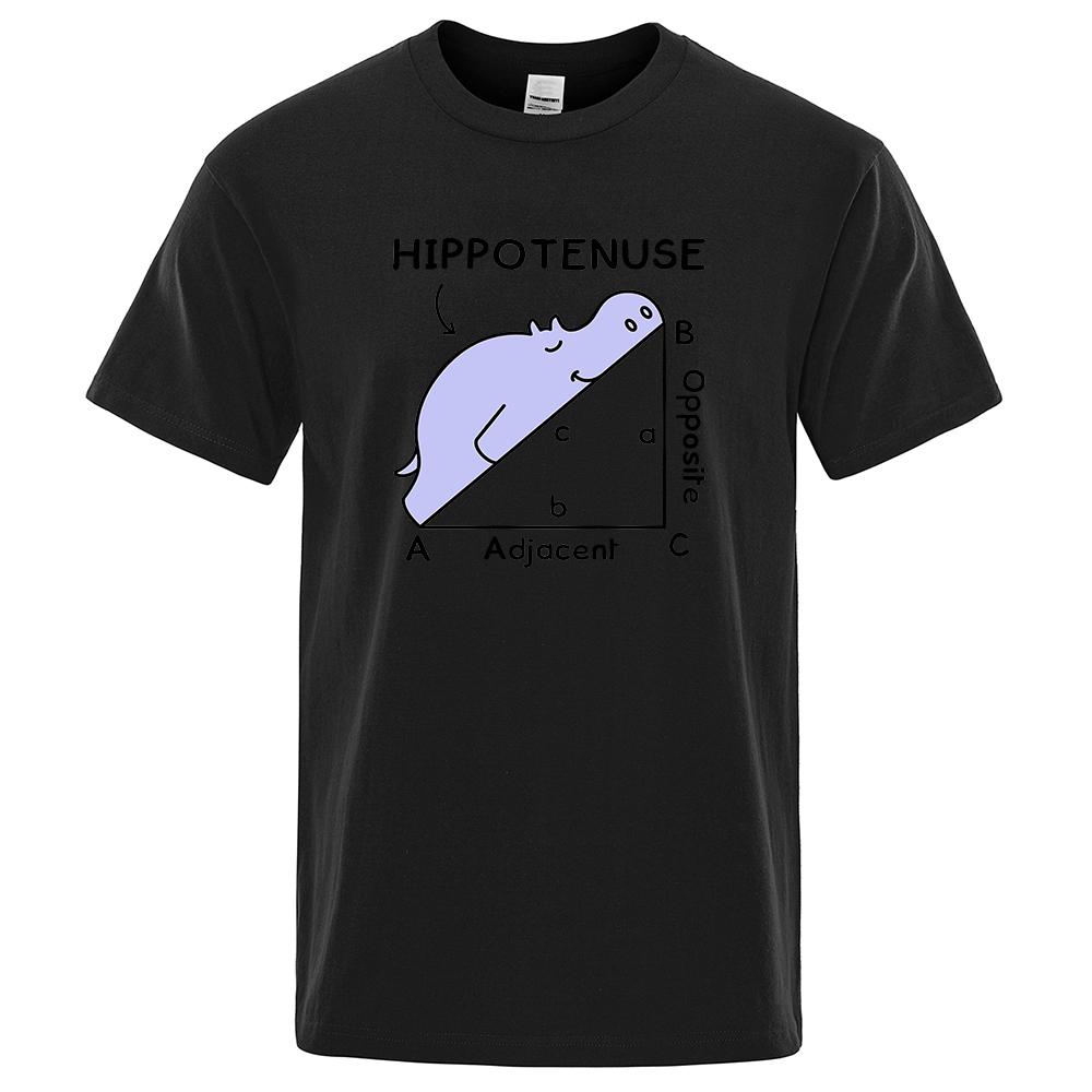Мужские футболки с забавным принтом Hippotenuse, летние хлопковые милые уличные футболки с тригонометрическими функциями, мужская футболка