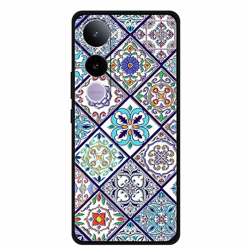 3D Тисненый Чехол Для Телефона Vivo Y400 Pro 5G Чехол Для Телефона Цветы Черный Силикон Мягкая Задняя Крышка Coque Для Vivo Y400 4G 5G Чехол Y 400 Pro