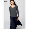 Uniqlo HeaTTech Кашемировая смесь Футболка с круглым вырезом