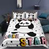 Cartoon Panda Bettwäsche Set 3D Schöne Tiere Bettbezug Home Textil Weichem Bett Eingestellt Einzigen Königin König Größe für Kin