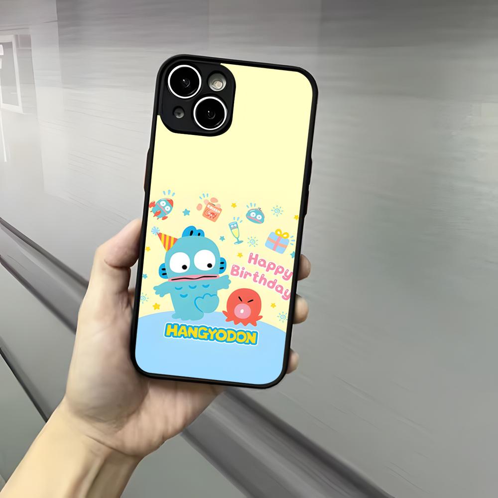 Cute H-Hangyodon Phone Case For Iphone 17 16 15 14 13 12 Pro Max Xr Air Plus Skin Feel Black Hard Shell Cover
