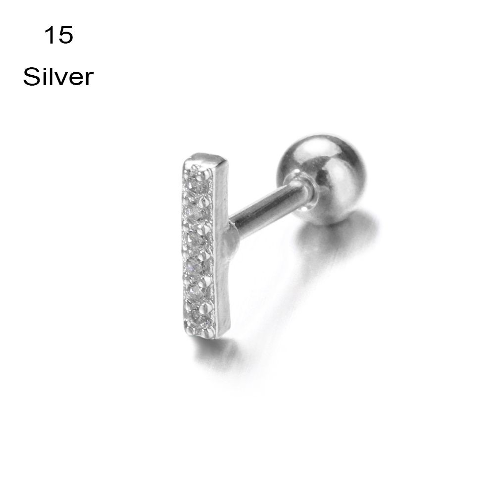 Helix Tragus  Star Moon Heart  Silver Gold Color Body Jewelry Stud Earrings CZ Ear Piercing