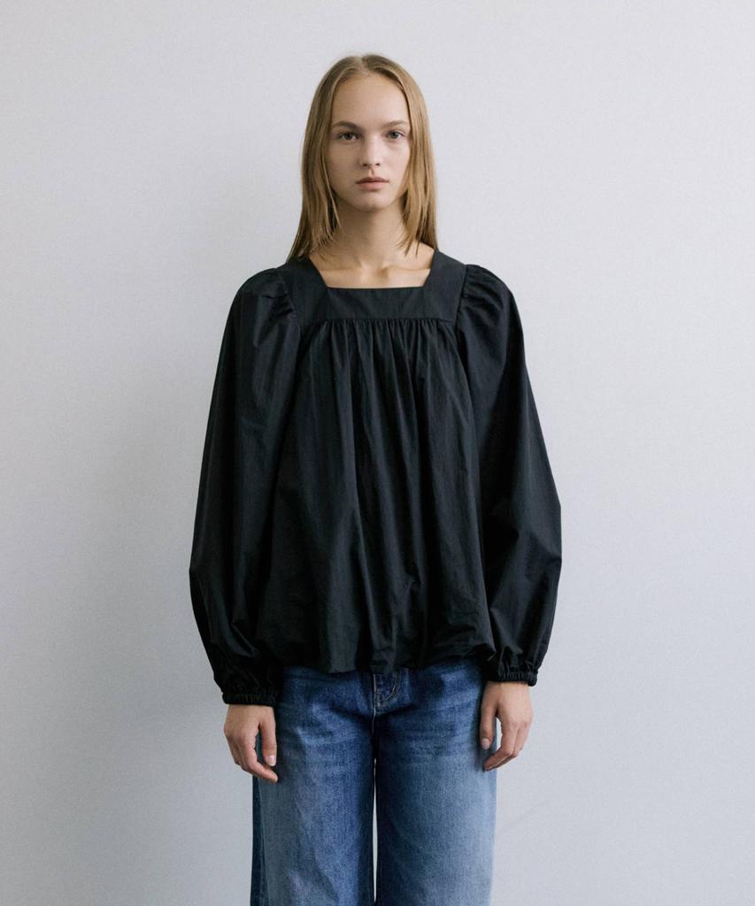 MAIS Square Neck Balloon Blouse / Black