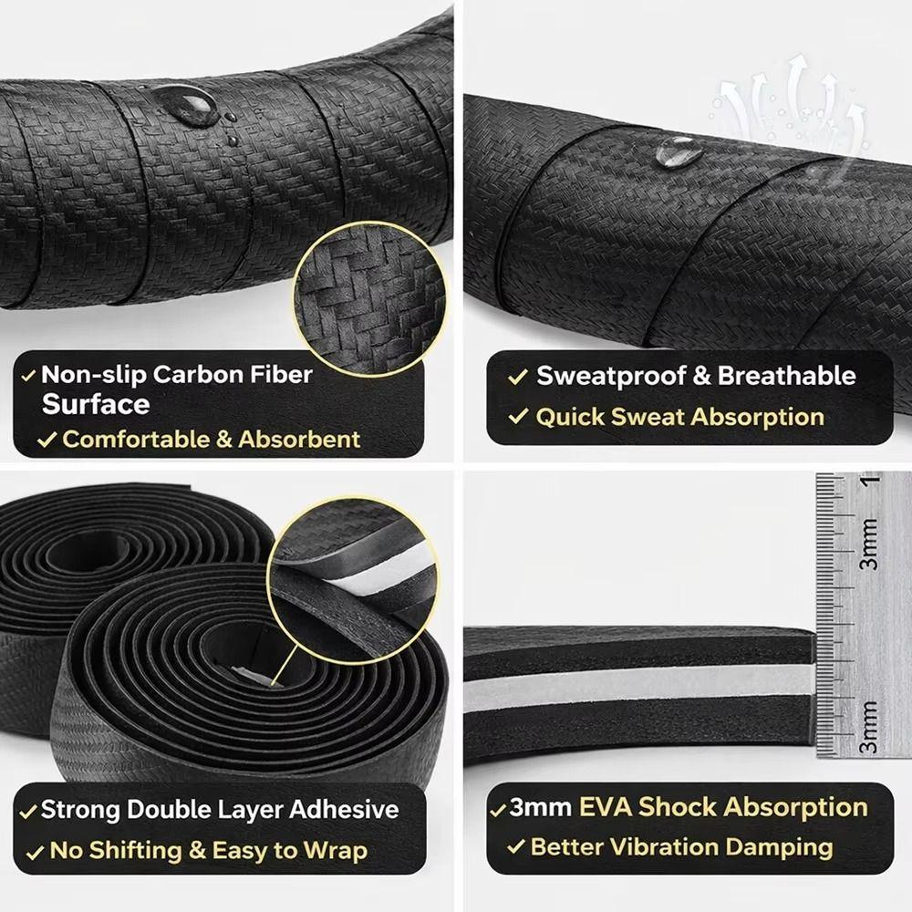 Carbon Fiber Handlebar Band Shockproof Bicycle Handle Grips Bicycle Bar Tape Bike Accessories