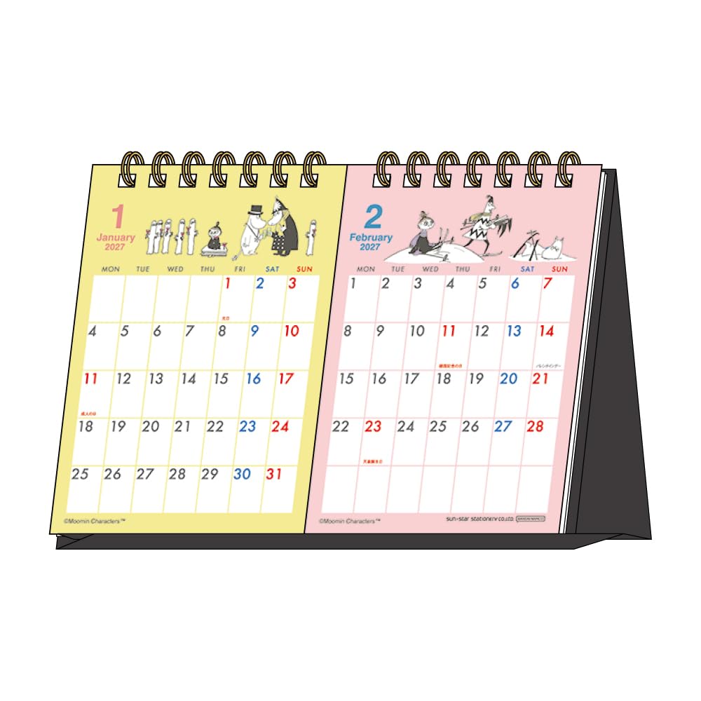 Sunstar Bungu Moomin Goods Character Calendar 2027 Desk Type 2 Months