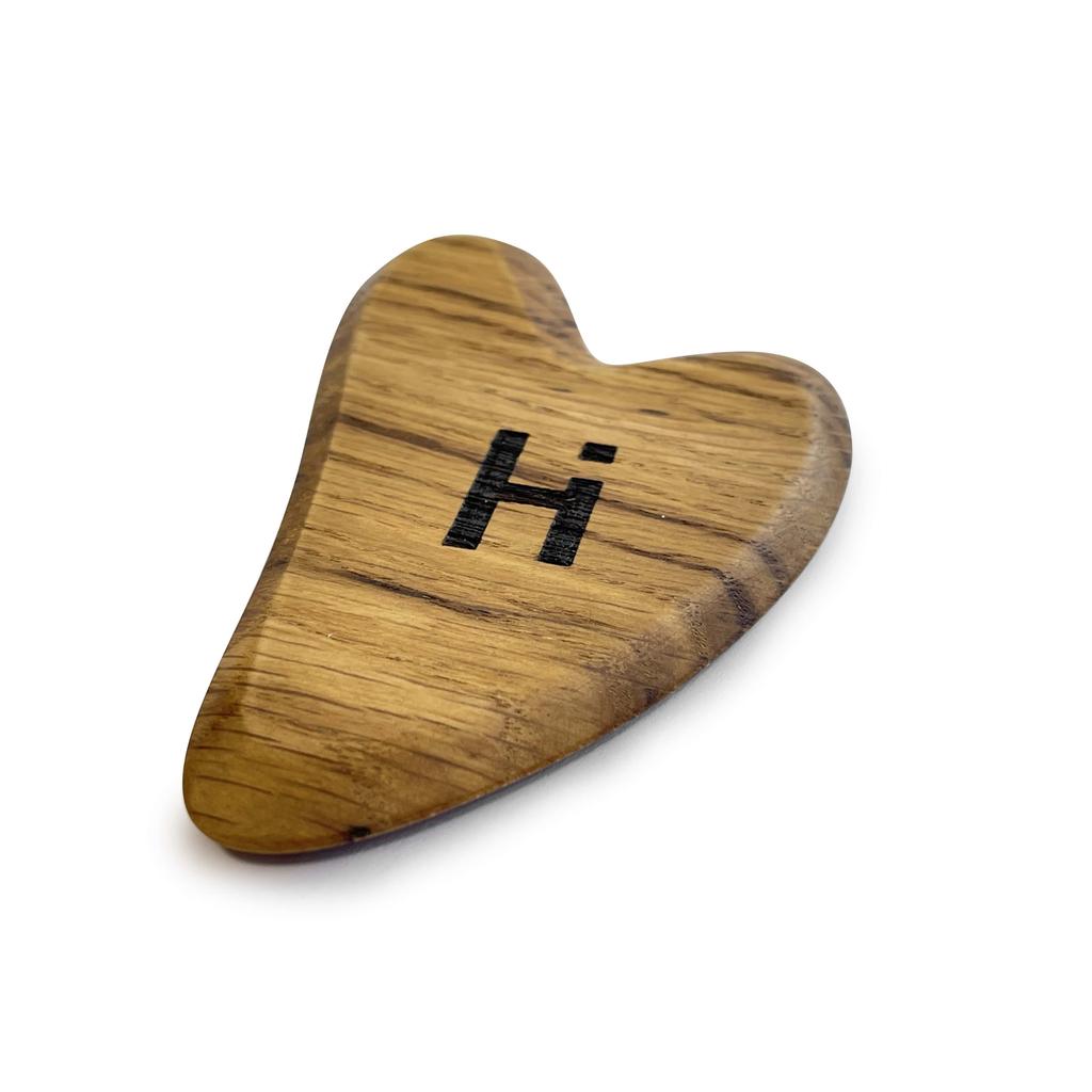 Wooden Gua Sha Scraper + Organic Jojoba Oil