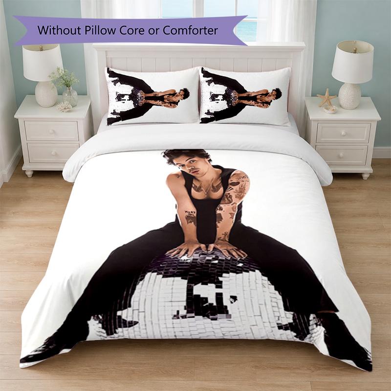 Harry Styles Print 3Pcs Duvet Cover Set 1 Duvet Cover and 2 Pillowcases Soft Bed Linen For Household Bedroom