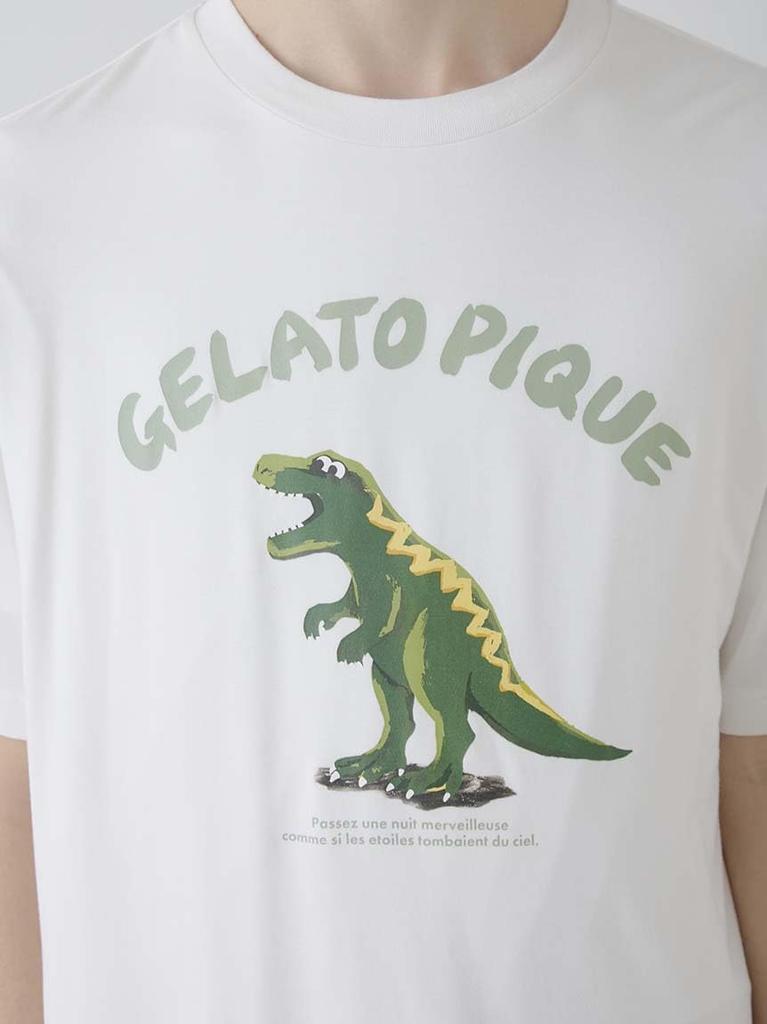Gelato Pique HOMME Dinosaur PMCT251987 OWHT M One-Point T-Shirt Men's