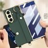 Samsung Z Fold7 Wristband Case: Fashionable Electroplated Leather with Card Holder and Lanyard
