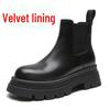 Women's 2024 Spring/Fall Fashionable Thick-Soled Chelsea Boots with Slim Fit and Genuine Leather Thick-Heeled Design