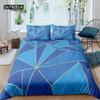 Роскошный 3D синий геометрический комплект постельного белья для дома, мраморный пододеяльник, наволочка, размеры Queen и King, EU/US/AU/UK, одеяло, постельное белье