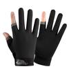 1 Pair Fishing Gloves Anti-Slip Breathable Two Finger Cut Rough Palm Great Friction Hands Protection Contrast Color Touch Screen