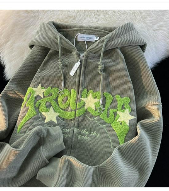 2023 Мужской вельветовый кардиган с капюшоном в гонконгском стиле — свободный крой для весны и осени