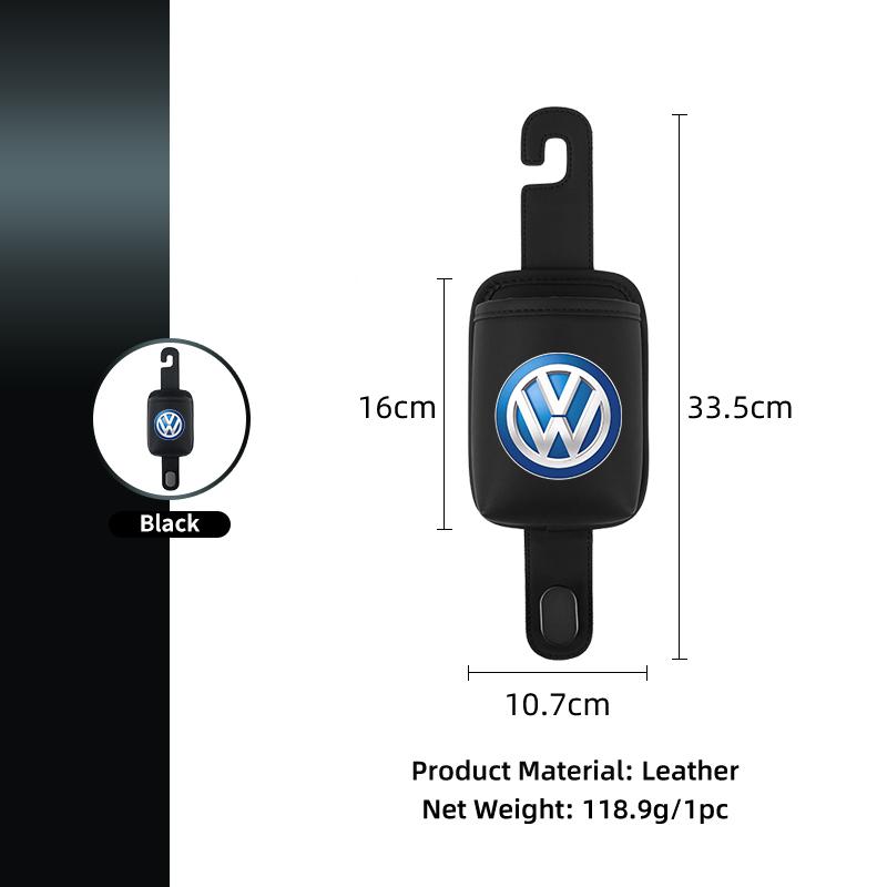 Car Soft Leather Seatback Water Cup Holder Storage Box For VW GTI Polo Passat Scirocco Golf Tiguan Jetta T-ROC Touareg Touran ze6