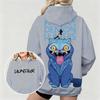 Hot Women's Oversized Hoodie with KPop Demon Hunters Bold Derpy & Bird Graphic Print Dual Side Art Design for Casual Daily Wear