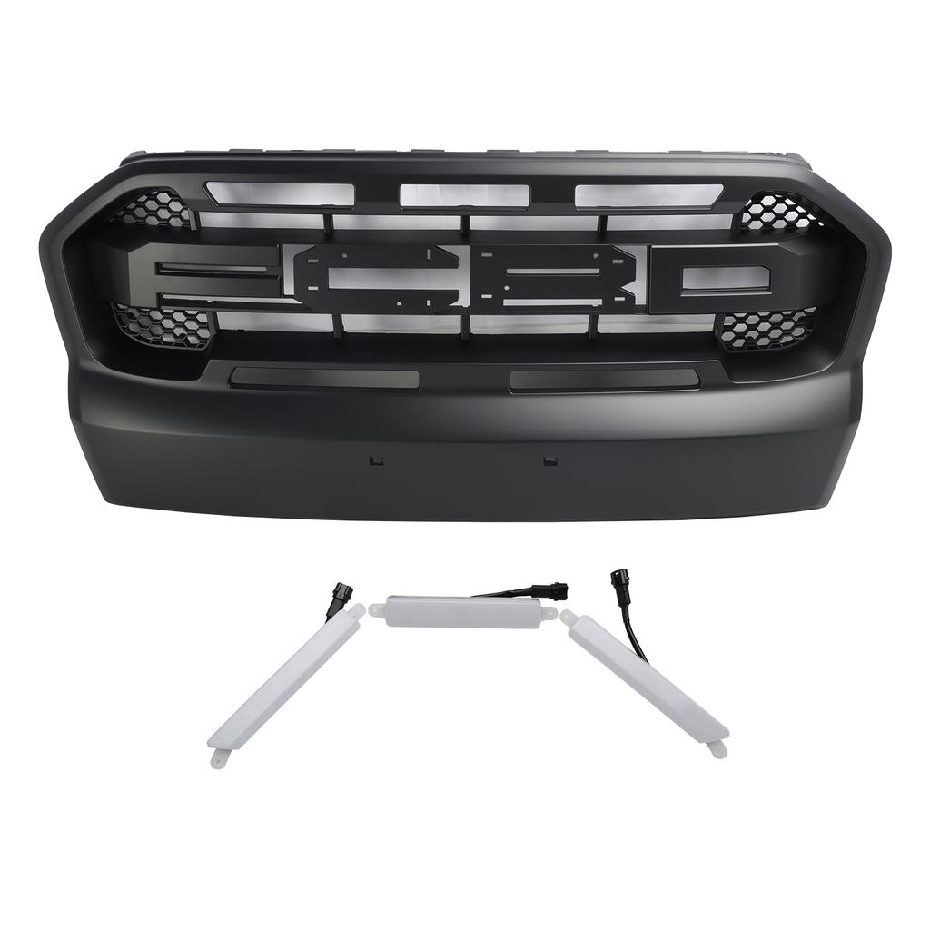 Решетка радиатора переднего бампера в стиле Raptor подходит для Ford Ranger 2015-2019 T7 со светодиодами