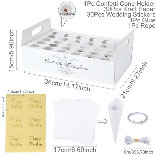 Свадебный поднос из крафт-бумаги, конус конфетти, подставка, подставка для свадебного украшения, цветочные конусы конфетти, держатель для свадебной бумаги в деревенском стиле