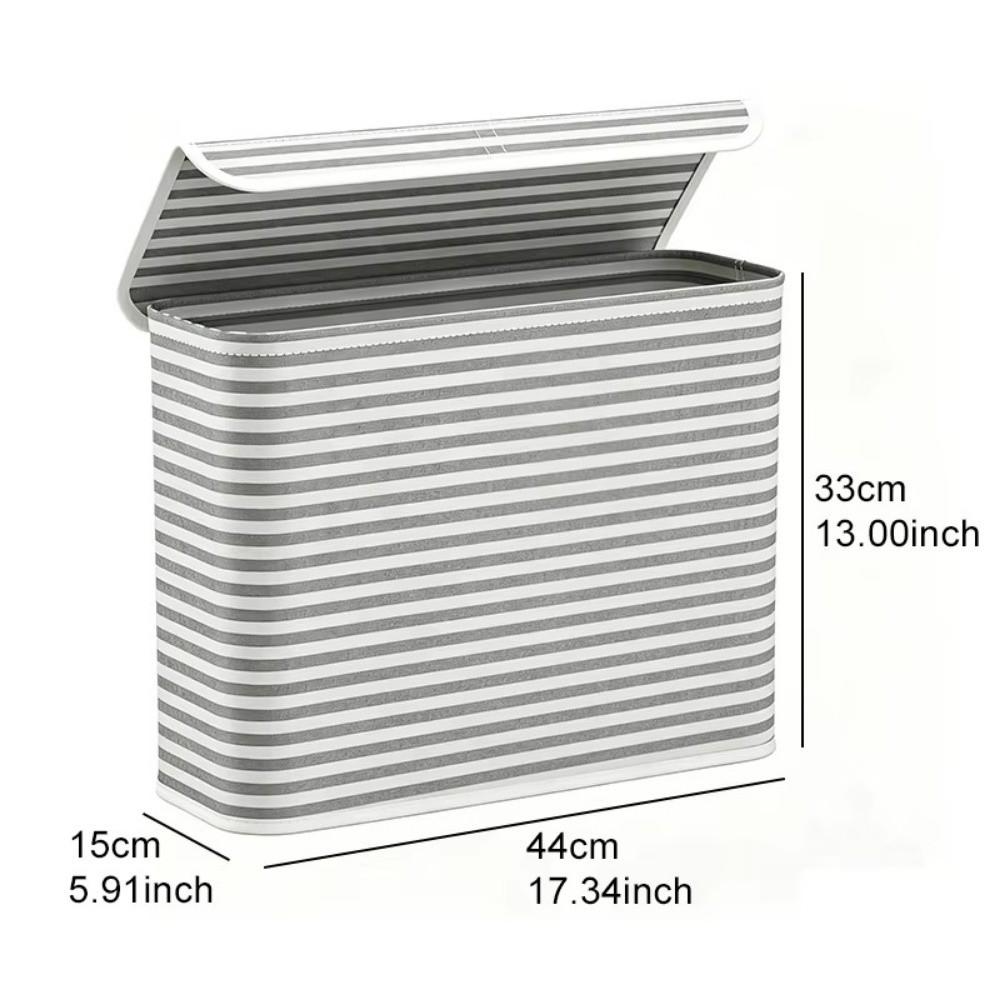With Lid Toilet Paper Holder Stripe Printed Bathroom Tissue Box Laundry Basket  Bathroom