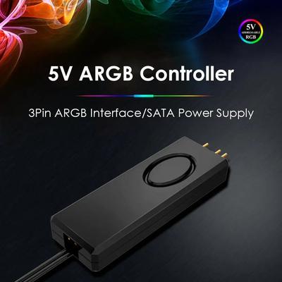 Контроллер ARGB 5V с питанием от SATA для вентилятора корпуса, светодиодной ленты, водяного охлаждения, адаптер контроллера подсветки для вентилятора ПК, кулера ЦП