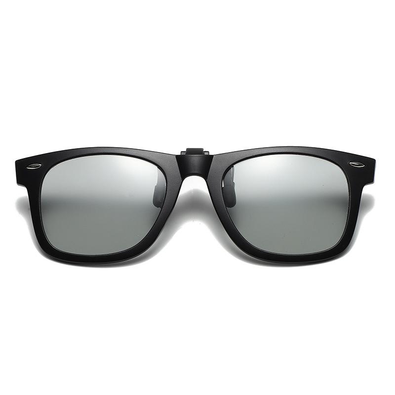 Неполяризованные мужские поляризованные солнцезащитные очки с откидной линзой для женщин, очки ночного видения для вождения, антибликовые, винтажные, квадратные, с клипсой для рыбалки