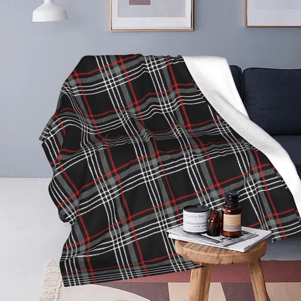 Tartan Flannel Throw Blanket Soft Warm Bedspread for Bed Living Room Picnic Travel Sofa