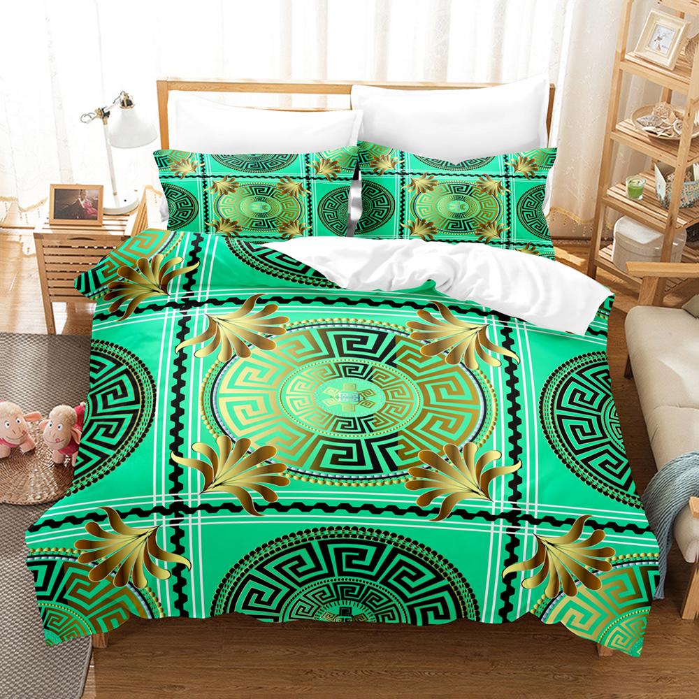 3D Роскошные комплекты постельного белья из черного золота, новый греческий ключ, меандр, пододеяльники, постельное белье, королевский размер, современное геометрическое покрывало