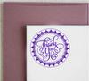 Custom Round Thank You Stamp Monogram Personalized Rubber Stamp